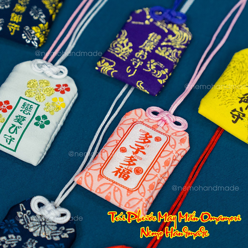 Túi Phước May Mắn Omamori Thêu Câu Chữ Ý Nghĩa - Mã OM14M