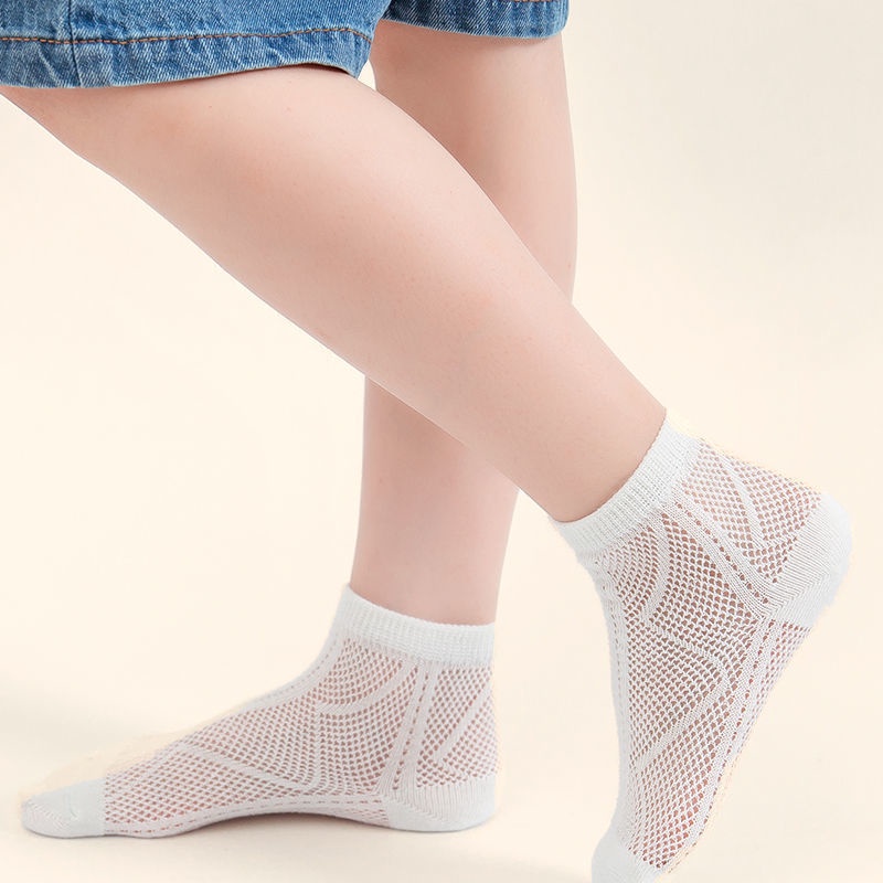 Vớ Cotton Siêu Mỏng Thoáng Khí Màu Trơn Phong Cách Mới Mùa Hè Cho Trẻ Em
