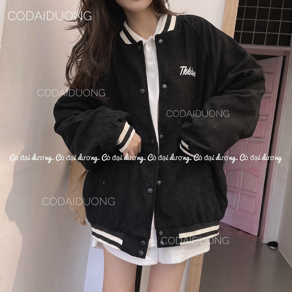 Áo Khoác Nữ,Áo Bomber TIKKER Nam Nữ Chất Nhung Tăm Unisex Freesize | BigBuy360 - bigbuy360.vn