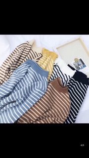 Áo len tăm sọc cổ 3 phân quảng châu