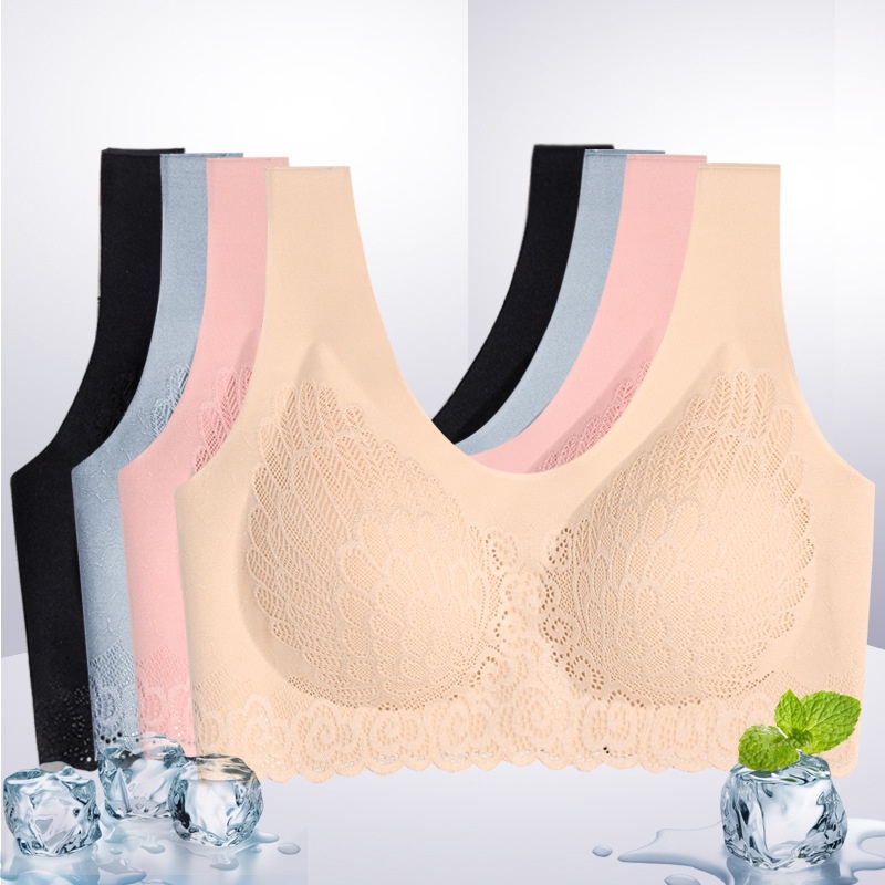 Áo lót nữ FREESHIP Áo ngực thể thao liền mảnh phối ren cực đẹp - Nội y không gọng đệm mỏng gợi cảm