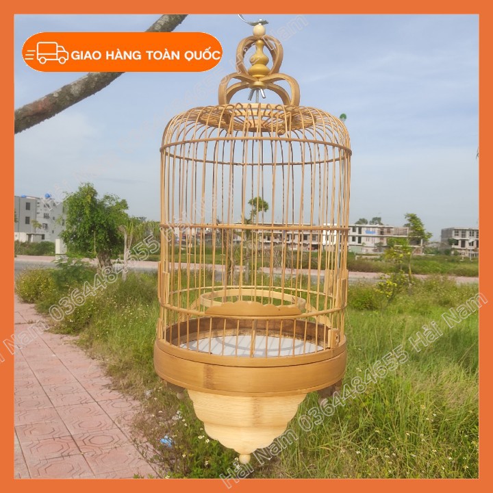Lồng chim vành khuyên ⚡️Đã Xử Lý⚡️Lồng chim tre đường kính 22 cm