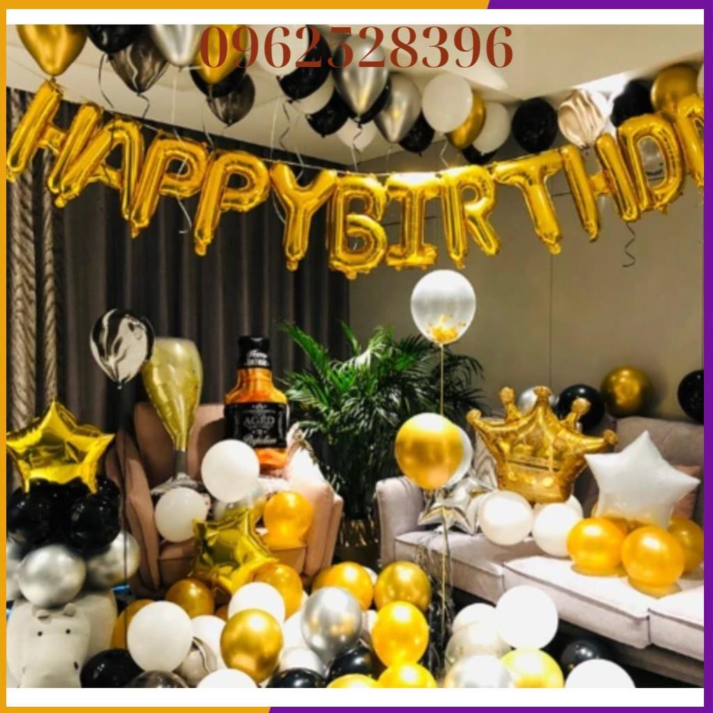 FREESHIP - Set Bóng Trang Trí Sinh Nhật Người Lớn Ơ Tặng Bơm + Keo }