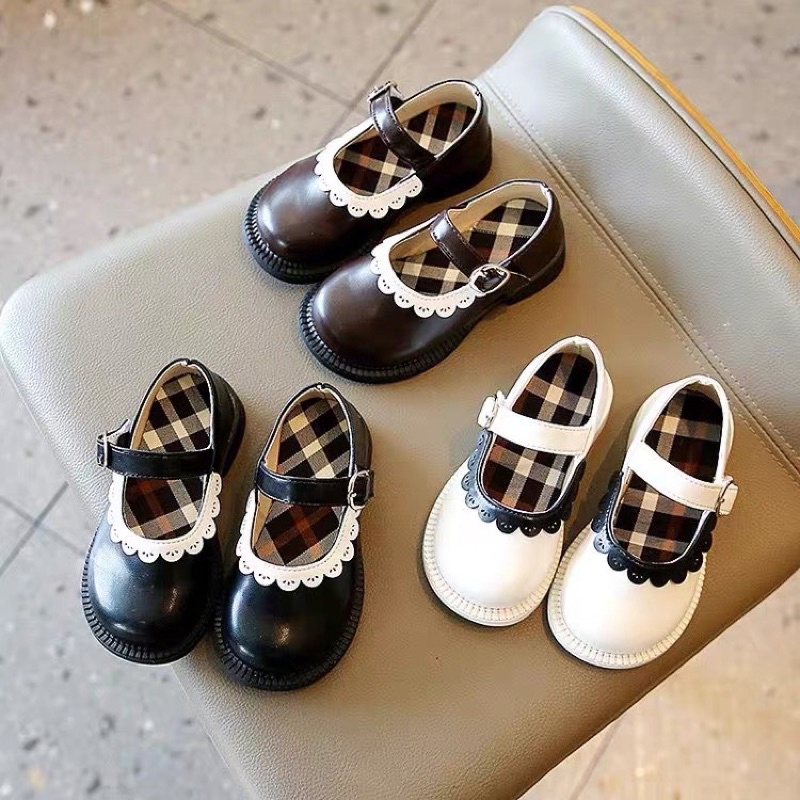 Giày công chúa đế bằng cho bé gái- giày búp bê phong cách vintage cho bé quai dán da PU mềm êm chân (sz22-sz36)901