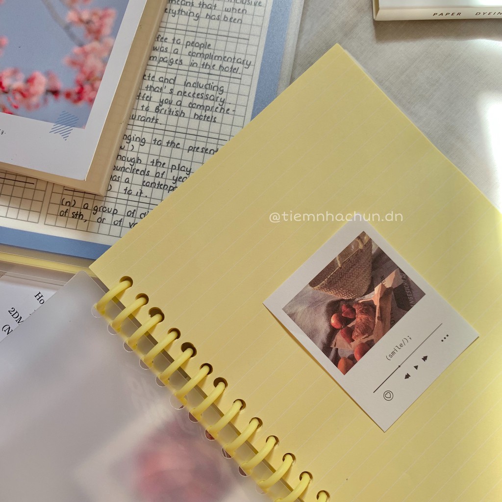 SỔ CÒNG BINDER GIẤY MÀU PASTEL SIZE A5 80 trang (ảnh thật) - sổ tay ghi chép màu pastel dot grid - Tiệm nhà Chun