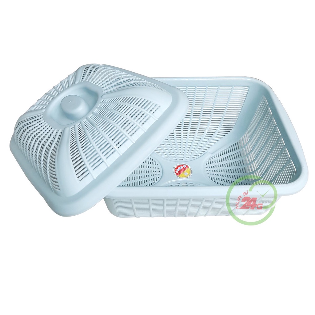 Rổ Vuông Có Nắp Đậy Nhựa Việt Nhật 3270, Rổ Đựng Hoa Quả Rau Củ Kèm Nắp Tiện Lợi