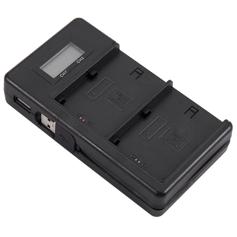 Lp-E6 Battery Charger Lcd Dual Charger For Canon Eos 5Ds R 5D Mark Ii 5D Mark Iii 6D 7D 80D Eos 5Ds R Camera