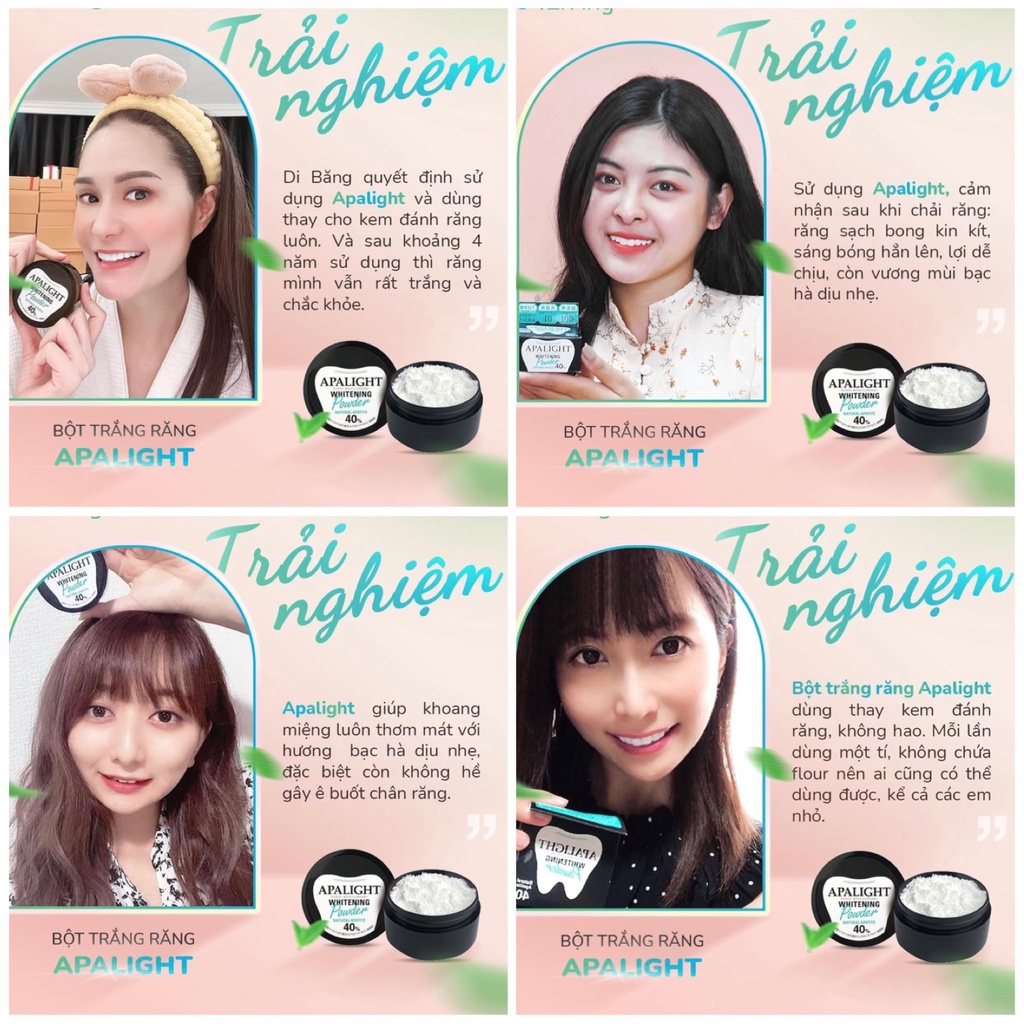 Bột làm trắng răng thơm miệng Apalight Nhật Bản, làm trắng loại bỏ mảng bám vết ố, ngừa hôi miệng và sâu răng 26gr