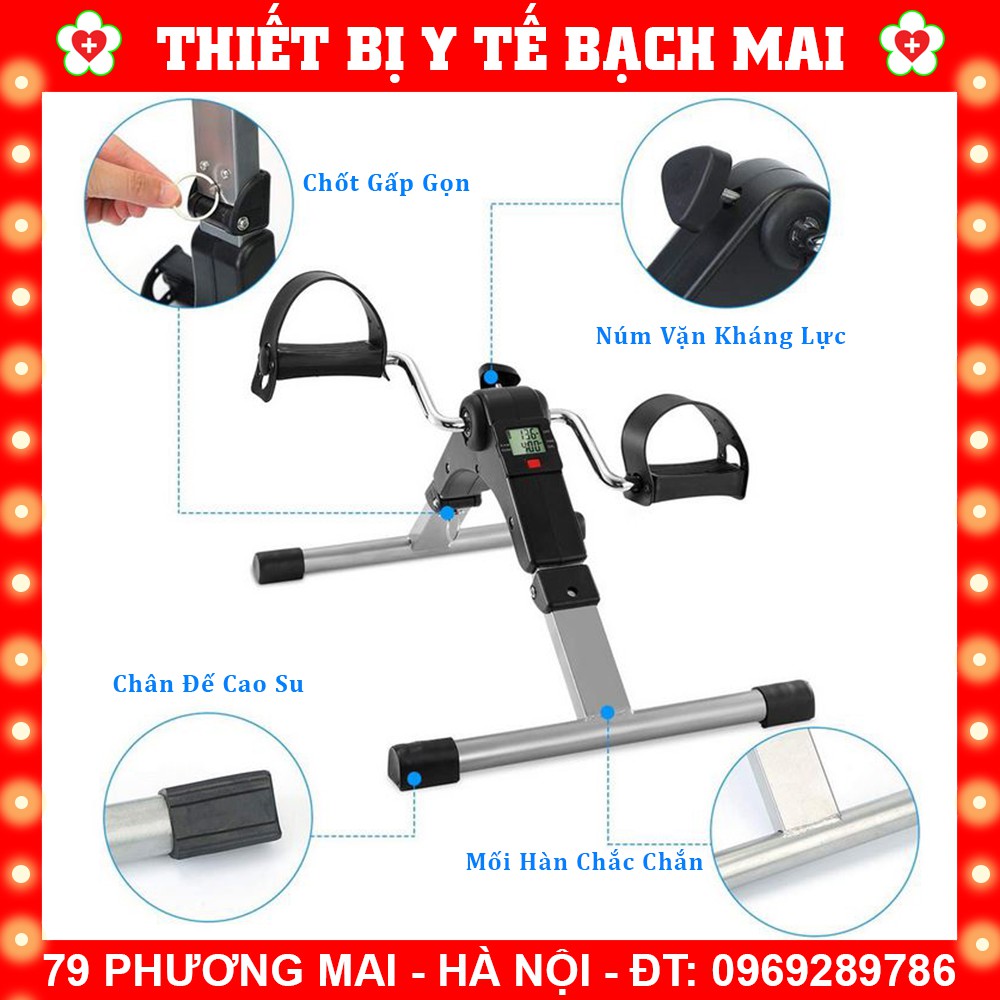 Xe Đạp Tập Chân Tay Tại Nhà Phục Hồi Chức Năng Sau tai Biến Có Kháng Lực, Có Đồng Hồ HIển Thị LCD
