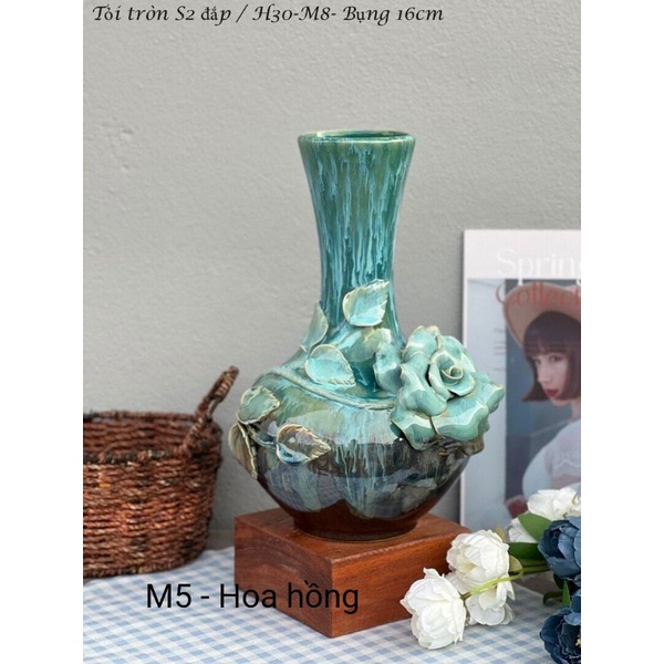 Lọ hoa dáng tỏi men hỏa biến.Hàng sứ Bát Tràng.