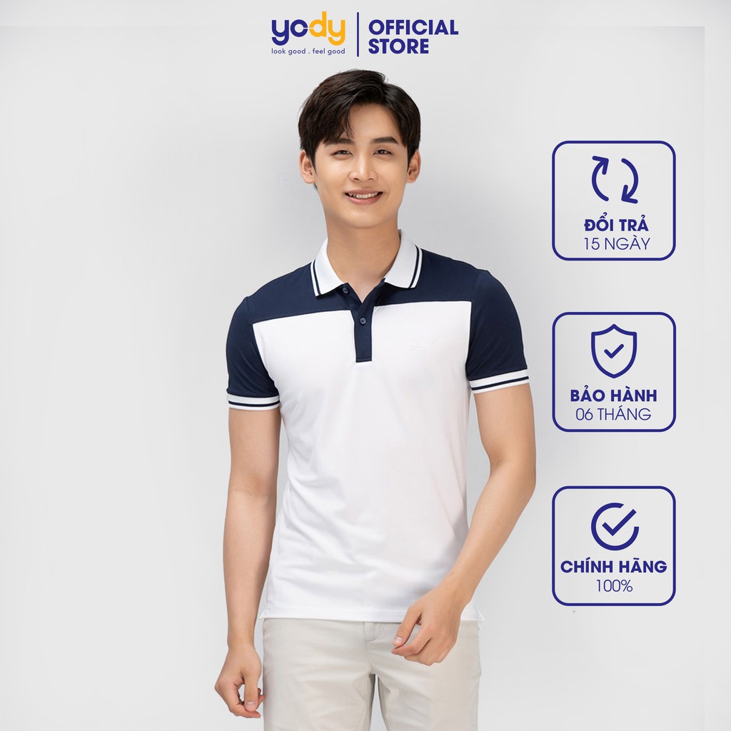 Yody Áo Polo nam chất liệu cotton coolmax phối ngực APM3757