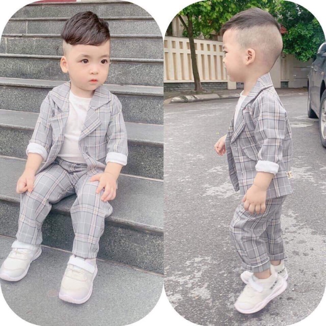 Set vest kẻ mùa thu cho bé | BigBuy360 - bigbuy360.vn