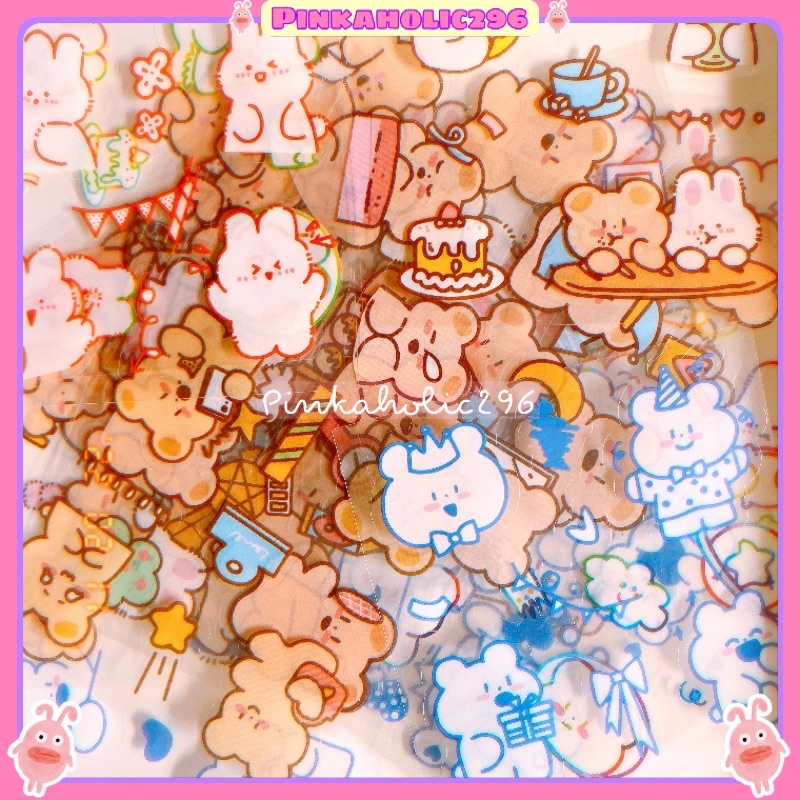 HV Sticker Trong Suốt Nhiều Màu Siêu Cute (Không Thấm Nước)