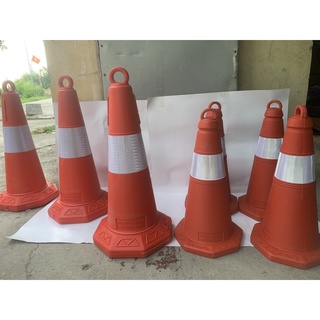 Cọc tiêu nhựa Nhật Quang đỏ phản quang trắng (55cm,75cm)