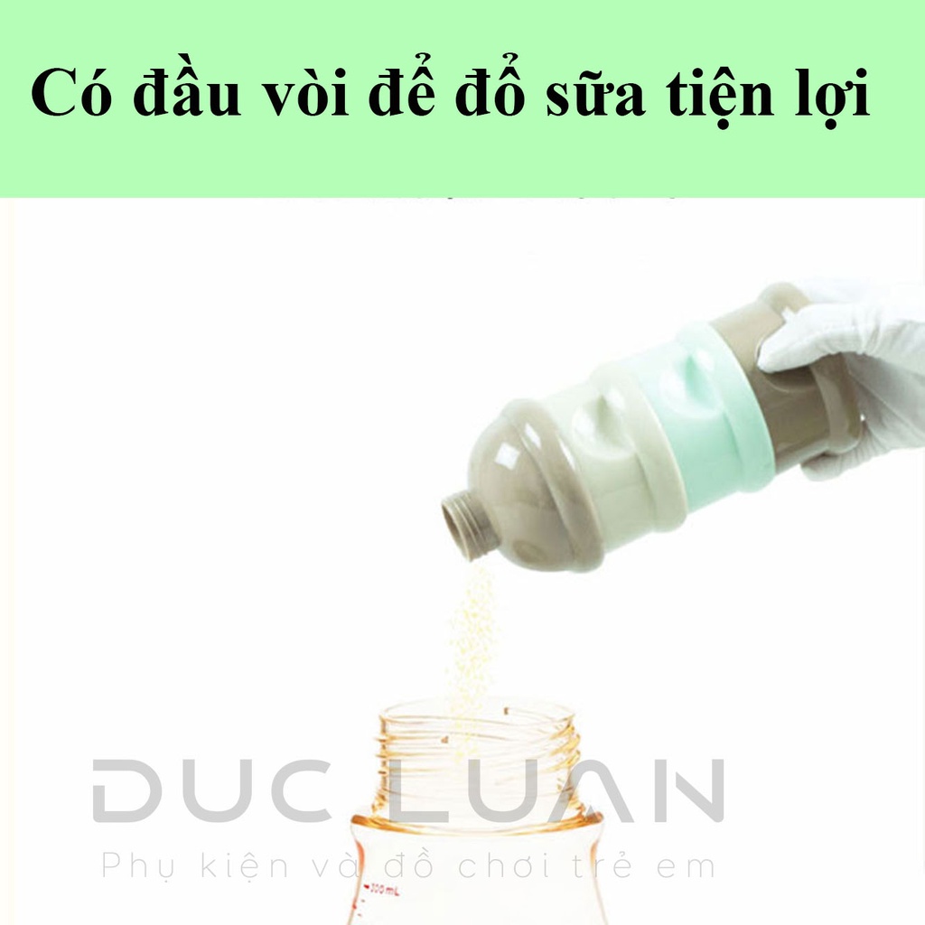 Hộp chia sữa 3 ngăn cho bé đi chơi - hộp đựng sữa 4 ngăn - đựng đồ ăn dặm và hoa quả