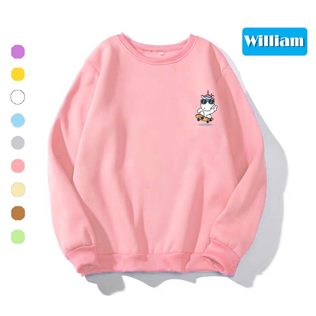 Áo sweater nam nữ in hình Unicon cực cute chất nỉ dày dặn, hợp làm áo cặp William - DS183