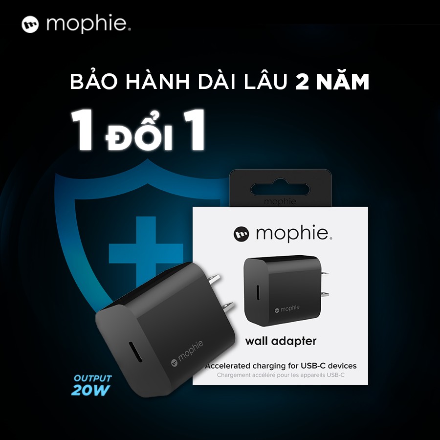 [Mã SKAMA07 giảm 8% đơn 250k]Sạc nhanh Mophie Power Delivery 20W 1 USB-C - Bảo hành 1 đổi 1