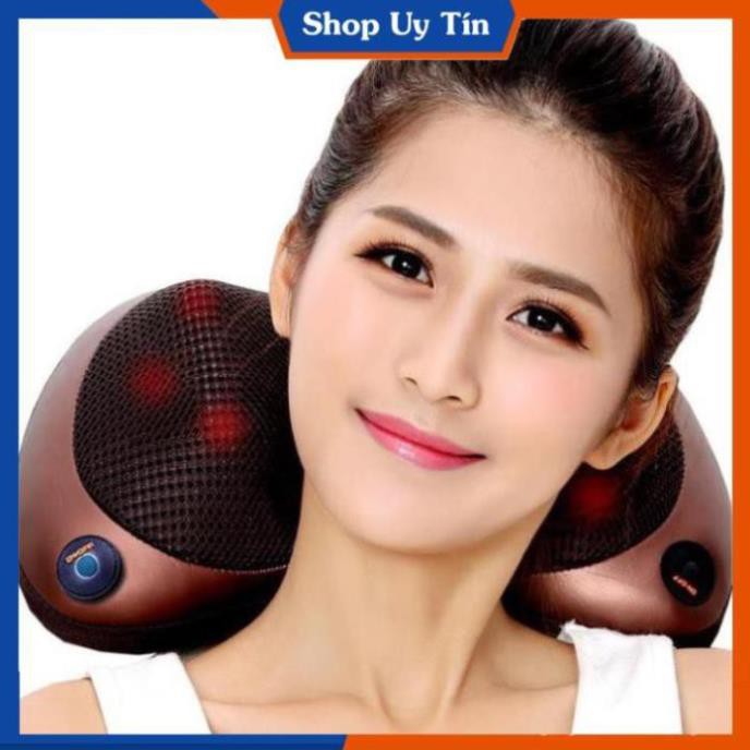 Gối Massage Vai Gáy 8 Bi Hồng Ngoại Công Nghệ Nhật Bản Cao Cấp