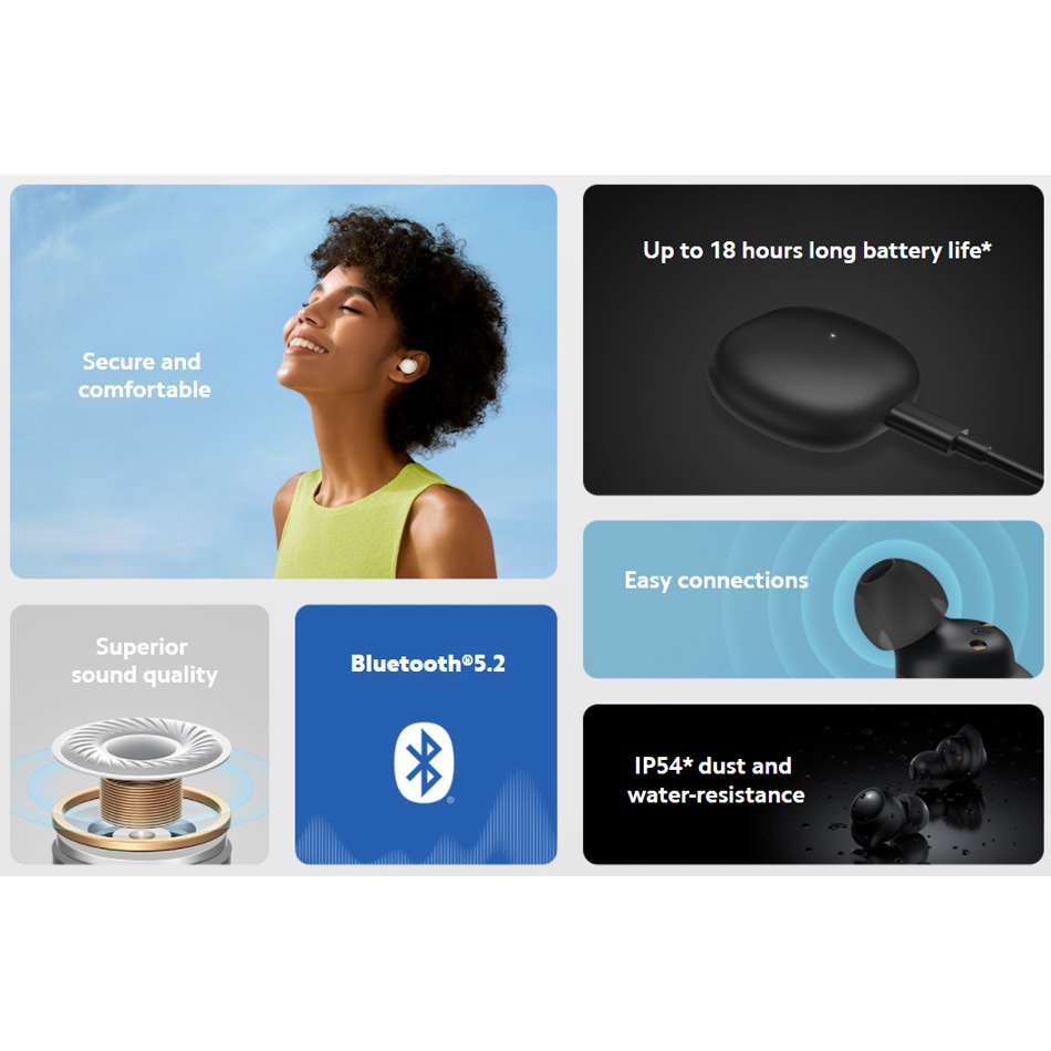 Tai Nghe Bluetooth 5.2 Nhét Tai Không Dây Xiaomi Redmi buds 3 Lite TWS