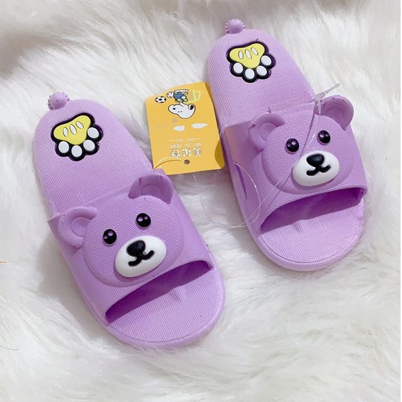 [𝐍𝐄𝐖] Dép Mặt Gấu Siêu Cute Dành Cho Bé, 5 Màu Full size 26-30