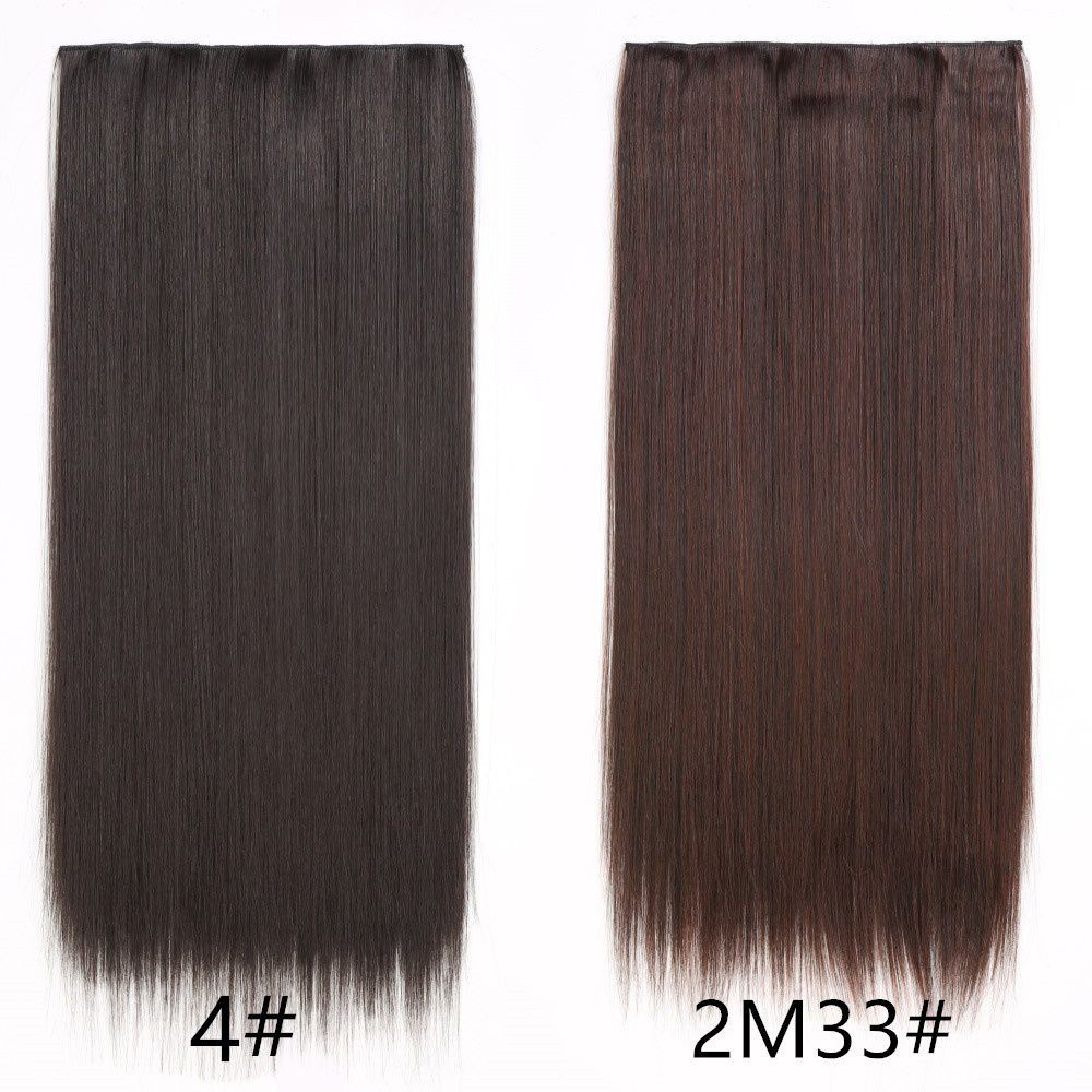 Tóc Giả Thẳng Dài 80cm Kèm 5 Kẹp Màu Đen Bằng Sợi Tổng Hợp Cách Nhiệt