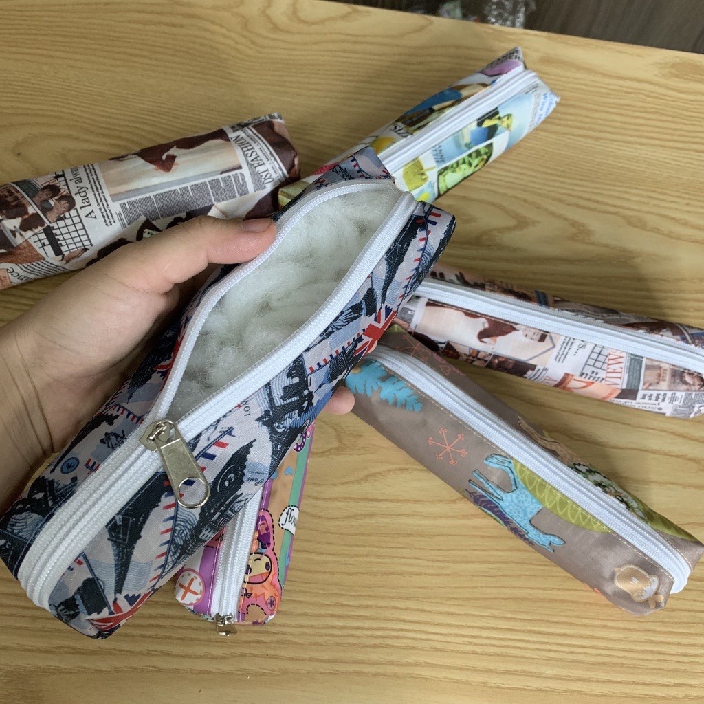 Túi đựng bút, túi đựng bút nhiều ngăn vải canvas cao cấp có khóa miệng chắc chắn bền đẹp