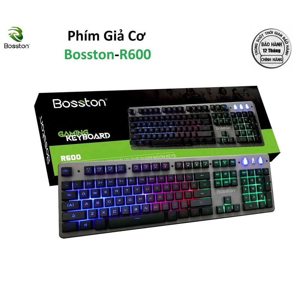 Bàn phím giả cơ chuyên game Bosston R600 Led đa màu (Đen)