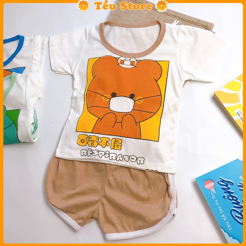 Bộ Cộc Tay Bé Gái, Bộ Đồ Cho Bé Gái Chất Cotton In Hình Thú Che Miệng 6 - 18kg YOOKIDS Đủ Size Cho Bé Từ 0 - 4 Tuổi