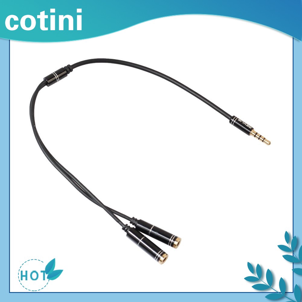 Dây cáp chia cổng tai nghe 3.5mm + cổng mic 2 trong 1 với chấu mạ vàng tiện dụng