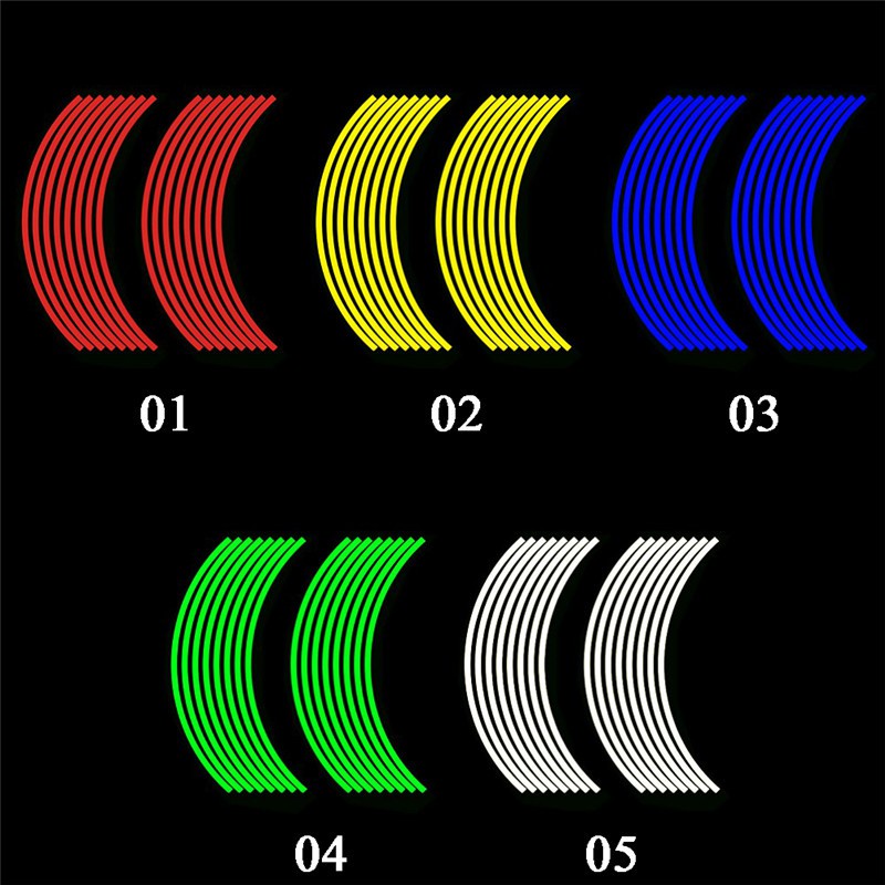Set 16 Decal Phản Quang Dán Vành Bánh Xe