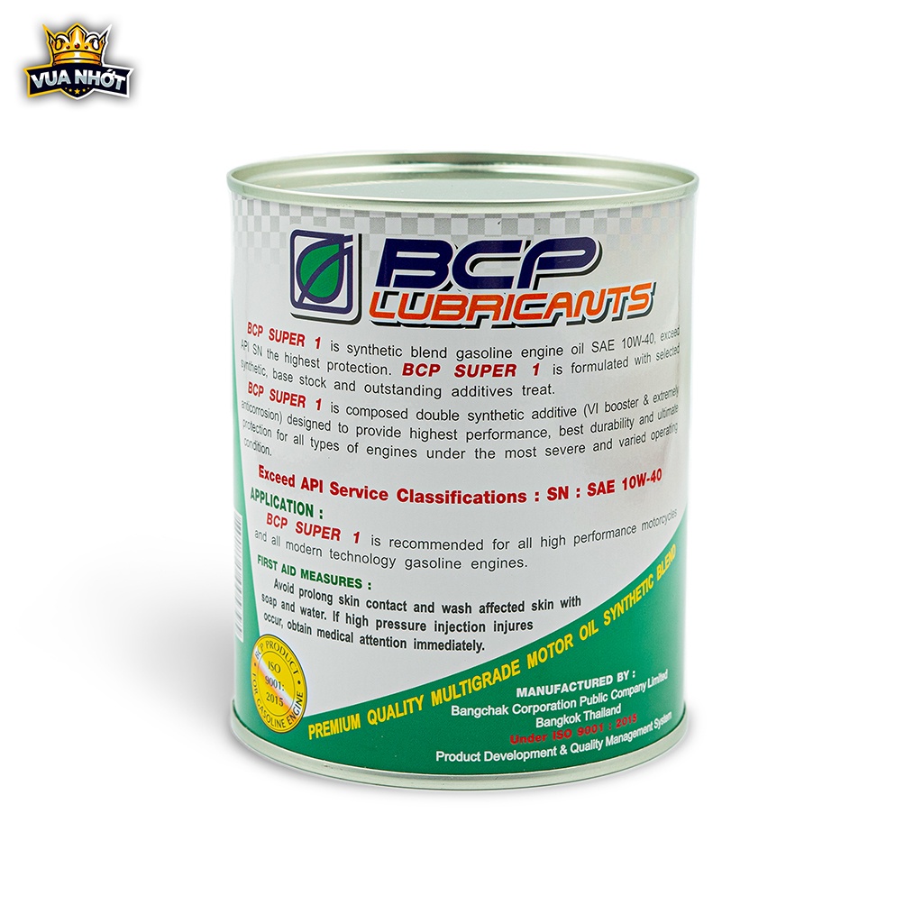 Dầu Nhớt Bán Tổng Hợp Cao Cấp Cho Xe Số 4T BCP Synthetic Blend 10W40 0.8L Nhập Khẩu Thái Lan