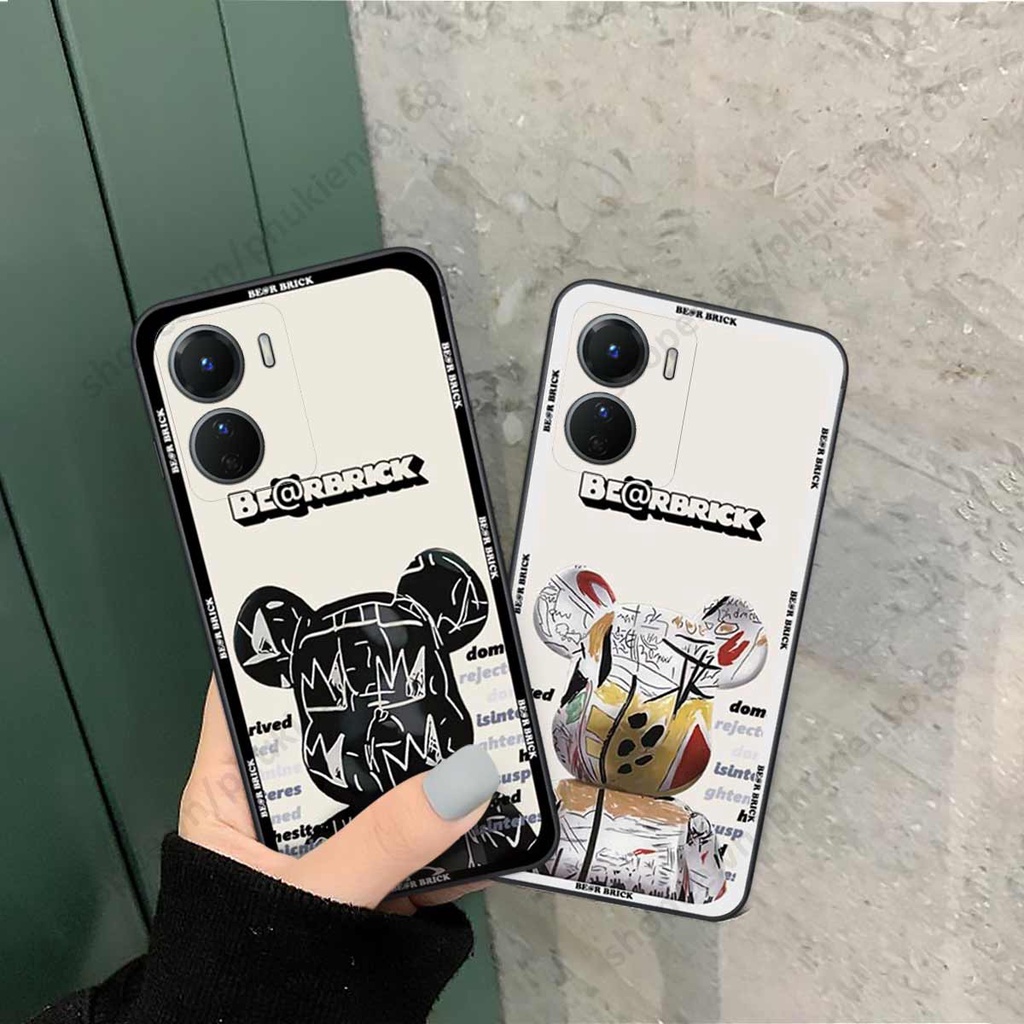 Ốp lưng điện thoại Vivo Y16 elegant, gấu be@rbrick cao cấp, vỏ ốp rẻ đẹp