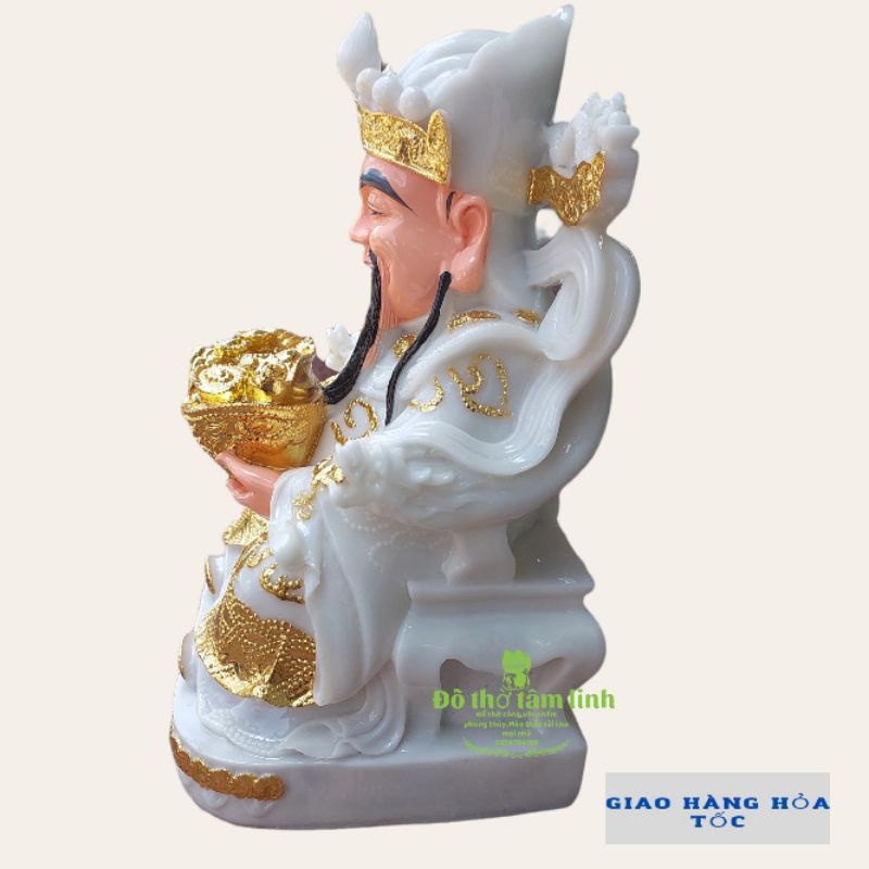 Tượng ông thần tiền-ông thần phát chất liệu đá màu trắng nhiều kích thước -Đồ thờ tâm linh