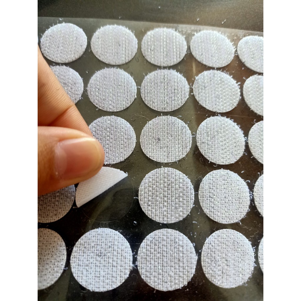 Băng dính gai tròn   velcro nhám, miếng dán xé có keo, 2 mặt, nguyên liệu handmade Pinky shop