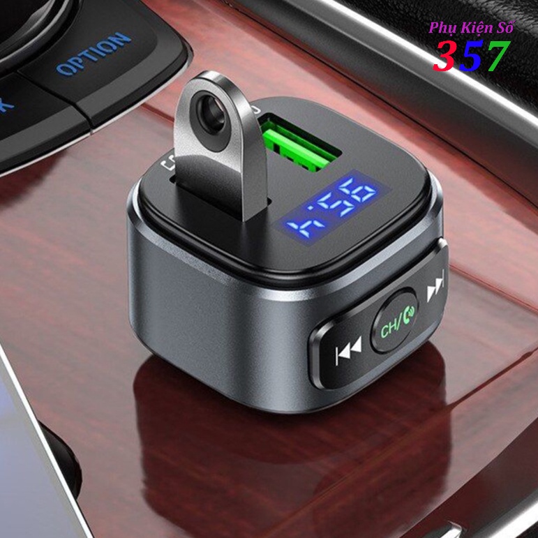 Tẩu Sạc Xe Hơi Đa Năng Hoco E67 Sạc Nhanh 18W Bluetooth 5.0 2 cổng USB - Chính hãng