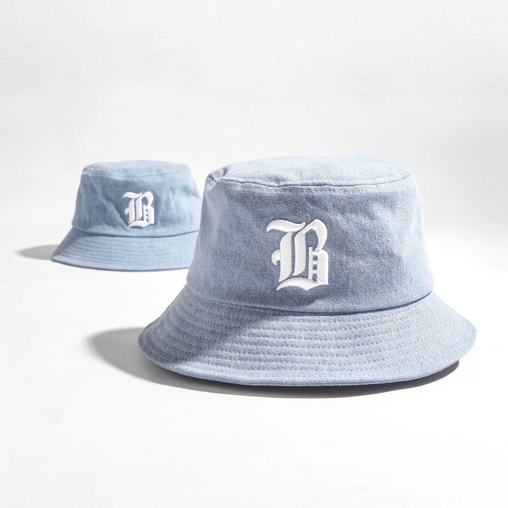 Nón Bucket Nam, Mũ Tai Bèo Nam Thời Trang BOUTON Thêu Logo, Chất Vải Denim , NOBO0004 160STORE