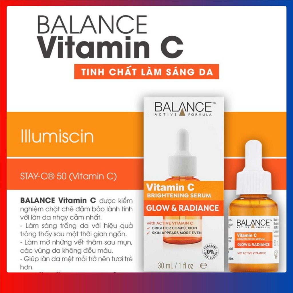 Tinh Chất giảm Thâm, Trắng Da Balance Active Formula Vitamin C 30ml