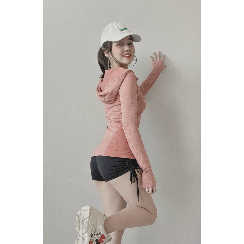 QUẦN ĐÙI TẬP RÚT DÂY NỮ Dáng Ôm Mông gợi cảm chất vải sịn sò - Beo Beo Shop
