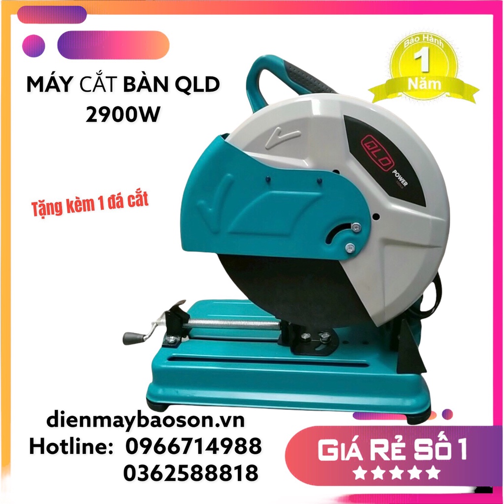 Máy cắt sắt bàn mini Máy cắt sắt bàn QLD 2900w Bảo hành 12 tháng Tặng kèm 1 viên đá cắt