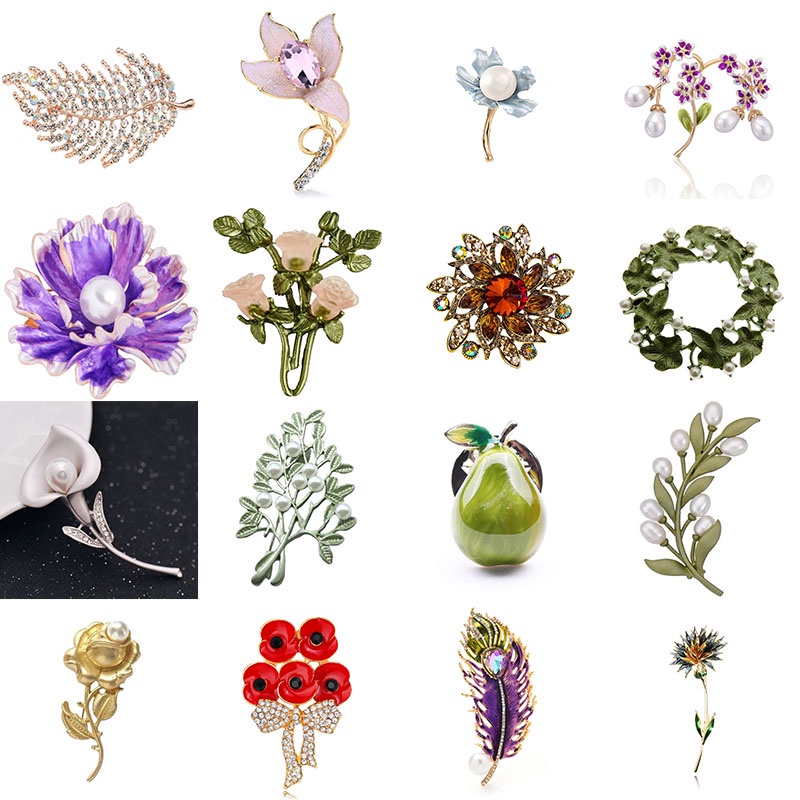 Ghim Cài Áo Hình Hoa Quả Đính Đá Tinh Xảo Thời Trang Cao Cấp Cho Nữ