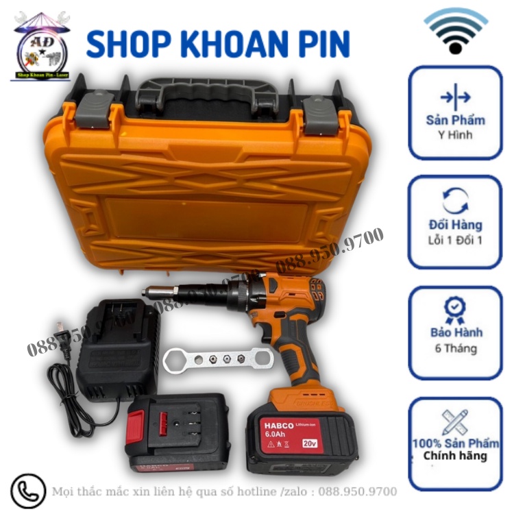 Máy rút đinh tán, rive chạy pin