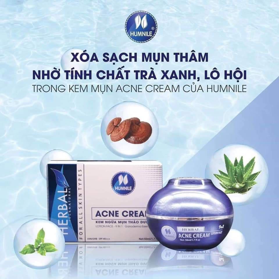 [kèm quà] KEM TRẮNG DA SẠCH MỤN THẢO DƯỢC HUMNILE - ACNE CREAM LOTION 9IN1 - DỨT MỤN VÀ TRẮNG DA HOÀN HẢO