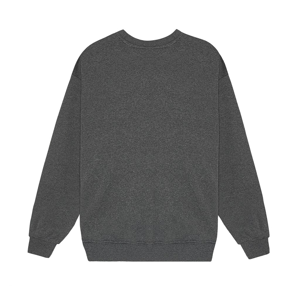 Áo Tay Dài Sweater Champion Chữ Thêu Sắc Nét Có Chất Liệu NỈ Bông Cotton Màu Xám