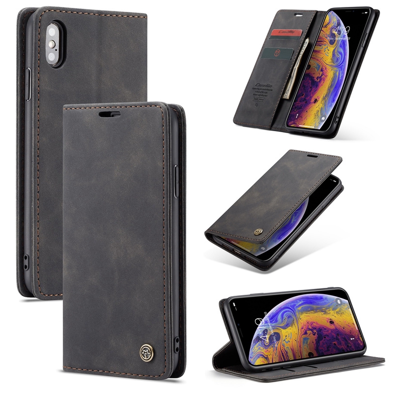 Bao da điện thoại nắp lật kiêm ví có thể làm giá đỡ cho iPhone 11 Pro Max XS MAX XR X
