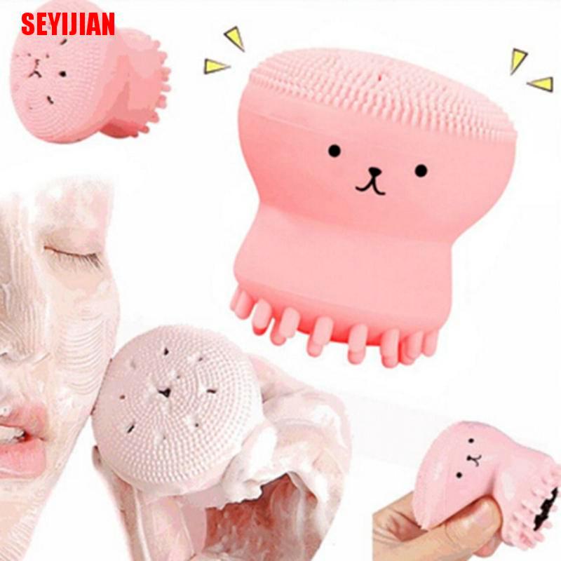 Miếng Rửa Mặt Silicone Hình Bạch Tuộc Nhỏ Xinh