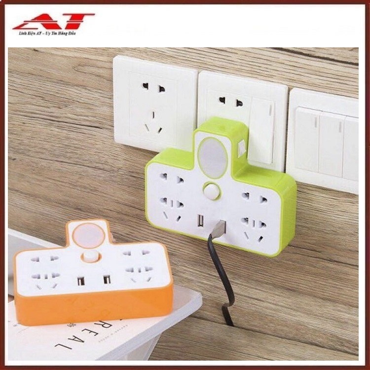 Ổ Cắm Điện Kèm Đèn Ngủ Và 2 Cổng Cắm Usb Đa Năng