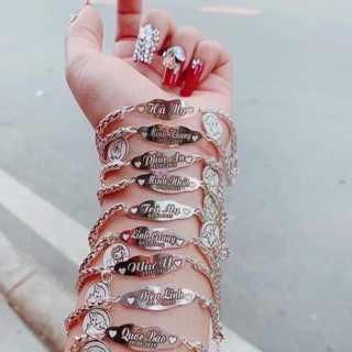 Lắc tay bạc ta khắc chữ