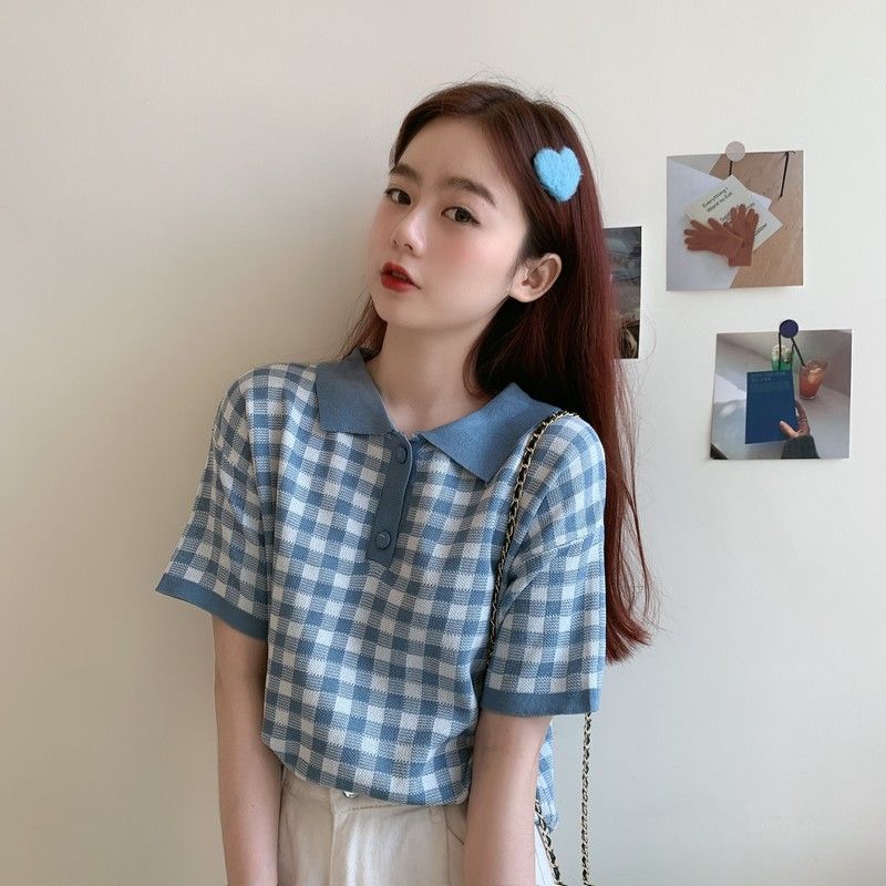 t-shirt women new loose POLO collar
