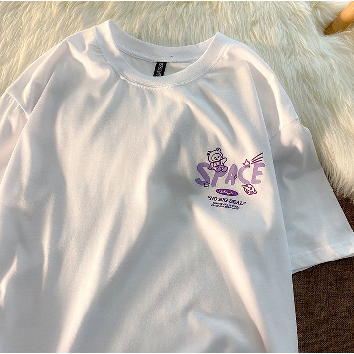 100 cotton all-match summer loose short sleeve retro Hong Kong style fashion couple wear men's and women's student short sleeve t-shirt half sleeve