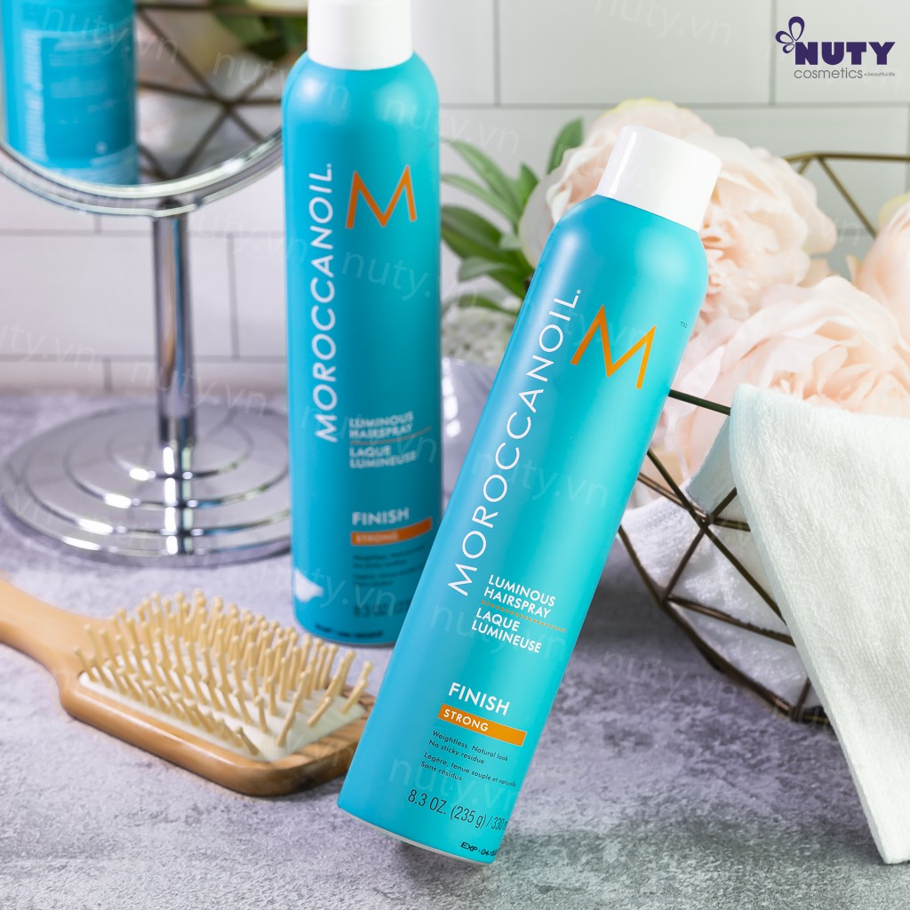 Gôm xịt giữ nếp tóc linh hoạt Moroccanoil Finish Strong Luminous 330ml